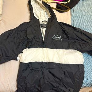 Charles River rain jacket with Texas A&M Tri Delt